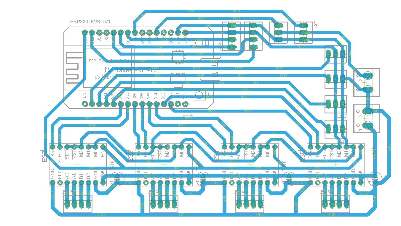 PCB layout of the gantry control board