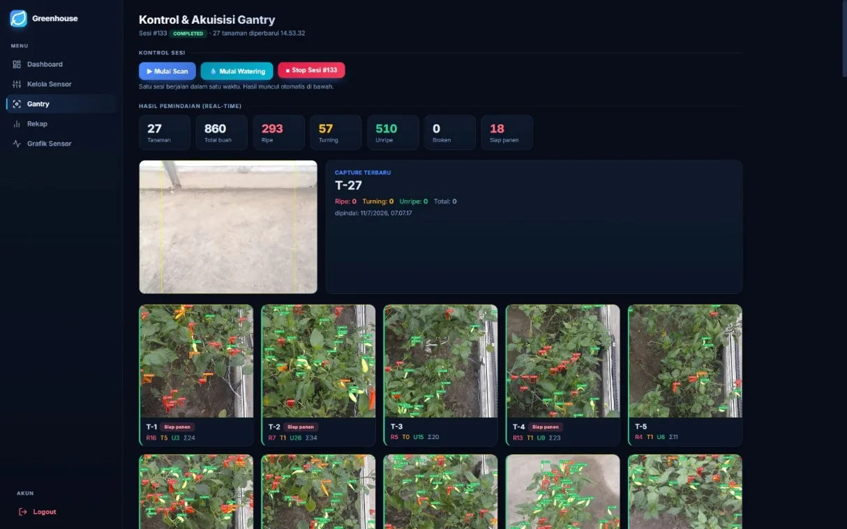 The partner's Laravel app starting a scan and showing live captures